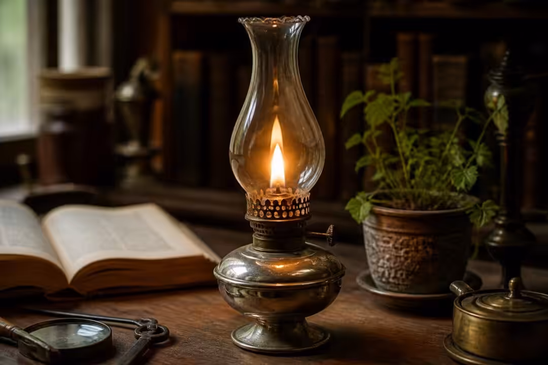 découvrez notre lampe à huile, une pièce de décoration vintage authentique qui apporte charme et chaleur à votre intérieur.